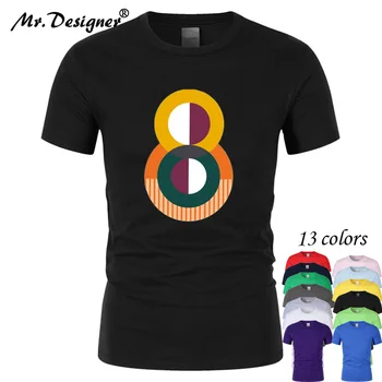 Sukurta aštuntas 8 Spausdinami Medvilnės Vyrų T-Shirt Aukštos Kokybės trumpomis rankovėmis Unisex Atsitiktinis Mados viršūnes vyrų drabužiai Tee CT09039