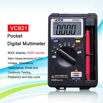 VIKTORAS VC921 3 3/4 Multitester Elektros Kišeninių Pocket Mini Skaitmeninis Multimetras Ammeter Auto Asortimentą, Testeris