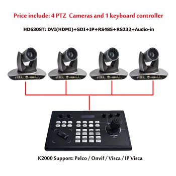 VMix HDMI / SDI PTZ 30X PTZ Vaizdo Konferencijoje Kamera su 4D Kreiptuką Kontrolės IP RS232 RS485 duomenų Valdytojas