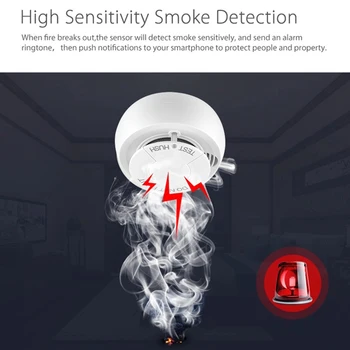 Wifi, Dūmų Detektoriai, Priešgaisrinės Apsaugos Nešiojamų dūmų detektoriai Namo Saugiai Saugumo dūmų signalizacijos Jutiklių Sistema Smart Gyvenimo Tuya App