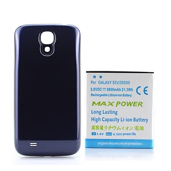 Didelės Talpos, 5600mAh Išplėsta Baterijos Galaxy S4 i9500 Baterija, Mėlynas galinis Dangtelis Skirtas Samsung Galaxy S4 i9500 i9505 i9502