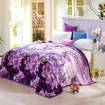Koralų Vilnos antklodę ant lovos namų suaugusiųjų Pledas Gėlė graži, antklodė, sofa travel, antklodė, violetinė nešiojamų