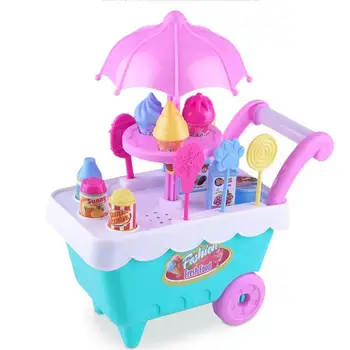 Modeliavimo Mini Ledų Vežimėlio Žaislas Vaikams Krepšelį Vaikams, Saldainiai Pardavimo Šeimos Apsimesti Žaisti Ledo Žaislai Kremas Žaislas Mergaitė C B9R1