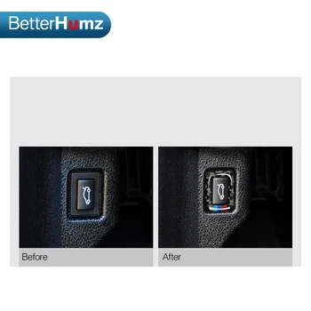 Automobilio stilius anglies pluošto Galinis Kamieno Switch Valdymo Mygtuką Apdailos Rėmelio Lipdukai padengti BMW E60 5 Serijos 7Series 2008-2017