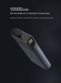 ZMI MF885 3G 4G Galia Banko WiFi Maršrutizatoriaus Su 10000mAh Baterija Ir Paramos QC2.0 Spartusis Įkrovimas