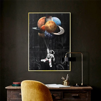 Astronautas Kosmose Drobės Tapybos Plakatai ir Spausdina Svajoja Žvaigždžių Sienos paveiksl Cuadros Namų Puošybai Vaikai Kambario Dekoro