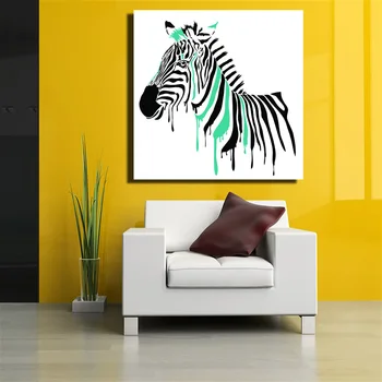 Drobė, Tapyba Kambarį Namų Dekoro 1 Vnt Anotacija Spalvinga Gėlių Zebrai Nuotraukos Sienos Meno Akvarelė Gyvūnų Plakato Rėmas