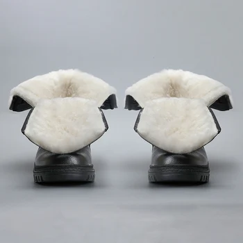 Natūrali Vilna Vyrų Žiemos Šilčiausi Batai, vyriški batai, Odiniai Rankų darbo Vyrai Žiemos Sniego Batai #YM5223C2
