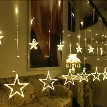 2,5 M LED Star Styginių Šviesos 138 Kalėdų Dekoratyvinis Led Lempos Atostogų Šalis Vestuvių Užuolaidų String Pasakų Žibintai Vandeniui