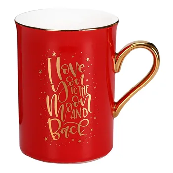 Paprastas klasikinis Šiaurės keramikinis puodelis su dangteliu puodelis kūrybos taurės praktiška dovana kavos puodelį, piešimo aukso kavos puodelis su kavos šaukštas