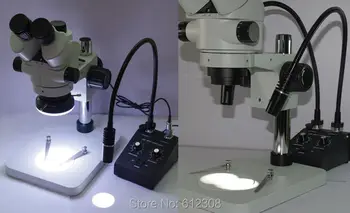 110V-240V 2 Balti ir 1 UV LED, Dual Goosene & 80 LED Žiedo Žibintas Šviestuvas Lempa Šaltinis Pramonės Stereo Mikroskopo Objektyvo Kamera