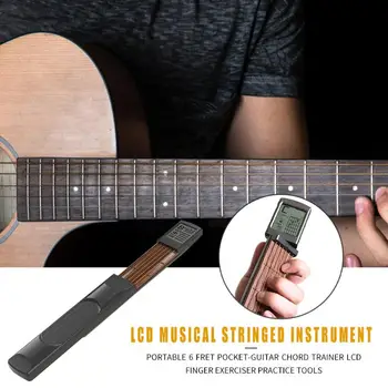 6 Stygos 6 Nervintis Kišenėje-Gitaros Stygos Treneris LCD Muzikos Styginis Instrumentas Piršto Exerciser Praktikos Įrankiai Pradedantiesiems Gitara