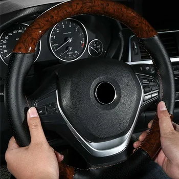 Crystal Persikų Faneros Juostelių Ant Vairo Automobilio Vairo Dangtelį Nustatyti Mikropluošto odos Skersmuo 38cm Vairo Dangtelis