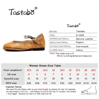 Tastabo natūralios Odos moteriški batai Patogus raundo vadovas dizainas Geltonos, Rausvos Laisvalaikio stiliaus mažo kulno batų S1935 minkštas padas