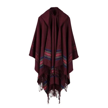 Naujo dizaino AKRILO foulard femme Ruduo / Žiema šilta mada apsiaustu poncho 130*150CM Juoda/Pilka/Vyno Raudona/Chaki tippet skara