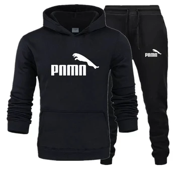 Nauja Rudens ir žiemos Vyrų Rinkiniai hoodies+Kelnės PUMA Sport Tinka Atsitiktinis Palaidinės Tracksuit 2021 Prekės ženklo Sportinę aprangą
