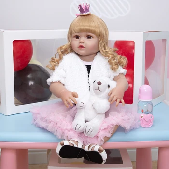 KEIUMI Karšto Pardavimo Reborn Lėles Visą Vinilo Kūno 57cm Tikroviška Mados Princesė Baby Doll Boneca Atgimsta Žaislas, Skirtas Vaikų Dienos Dovanų