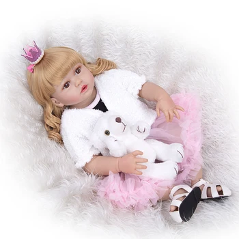 KEIUMI Karšto Pardavimo Reborn Lėles Visą Vinilo Kūno 57cm Tikroviška Mados Princesė Baby Doll Boneca Atgimsta Žaislas, Skirtas Vaikų Dienos Dovanų