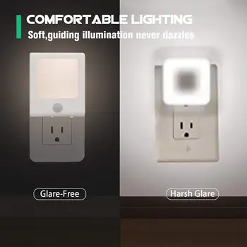 Judesio jutiklis šviesos naktį šviesos plug-in LED šviesos, naudojama viešųjų patalpų, apšvietimo, vonios kambaryje, koridoriuje rūsyje garažas