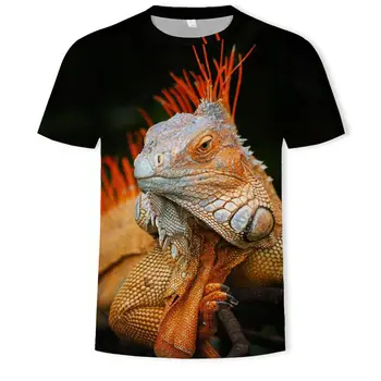 2019 Naujas Vyrų mados gyvūnai 3d T-shirt driežas lašas 3d atspausdintas Gecko Modelis trumparankoviai marškinėliai Azijos dydis