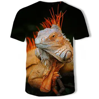 2019 Naujas Vyrų mados gyvūnai 3d T-shirt driežas lašas 3d atspausdintas Gecko Modelis trumparankoviai marškinėliai Azijos dydis