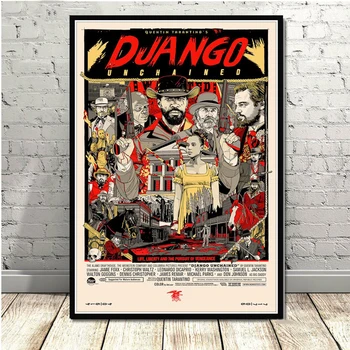 Quentin Tarantino Django Unchained Klasikinis Filmas Senovinių Plakatų Ir Grafikos Meno Tapybos Sienos Nuotraukas Kambarį Namų Dekoro