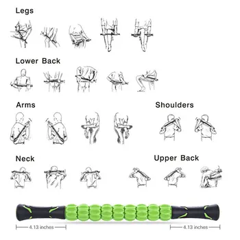 Nešiojamų Raumenų Roller Kūno Masažas Stick Jogos Stick Mažinant Raumenų Skausmas atsipalaidavimą, Fizinės Terapijos Fitneso Įranga