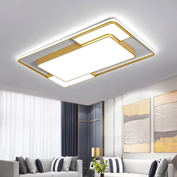 Šiuolaikinių LED Metalo Lubų Šviesos Aukso Stačiakampio formos Lempa Akrilo Atspalvių Pritemdomi Aikštės Apšvietimas Miegamajame, Gyvenamasis Kambarys, Virtuvė,