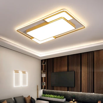 Šiuolaikinių LED Metalo Lubų Šviesos Aukso Stačiakampio formos Lempa Akrilo Atspalvių Pritemdomi Aikštės Apšvietimas Miegamajame, Gyvenamasis Kambarys, Virtuvė,