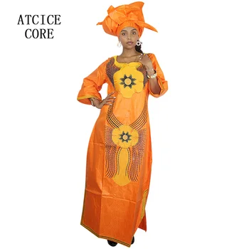 Afrikos suknelės moteris heidi bazin riche siuvinėjimo dizainą ilga suknelė LA065-1