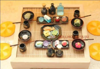 Mini lėlių namas, 1: 6 kareivis maži audinio, molio miniatiūrinių scena Japonų stiliaus stalo stalo tuščio stalo!