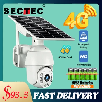 SECTEC 1080P HD 4G Mažos Galios Saulės fotoaparatas Dual audio Balso Įsilaužimo Signalizacijos Wifi, Kamera, Lauko Stebėjimo Vandeniui vaizdo Kamera