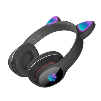 Bluetooth 5.0 Dovana Bevielės Žaidimų Ausinės laisvų Rankų Su LED Šviesos Katė Ear Stereo Garso HIFI Muzikos Žėrintis Mielas Nešiojamų
