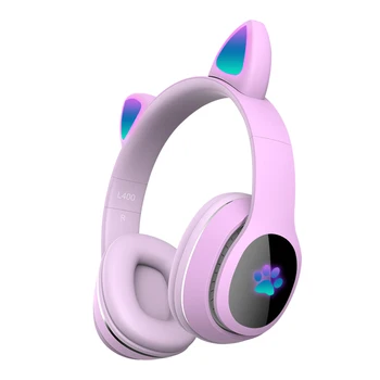 Bluetooth 5.0 Dovana Bevielės Žaidimų Ausinės laisvų Rankų Su LED Šviesos Katė Ear Stereo Garso HIFI Muzikos Žėrintis Mielas Nešiojamų