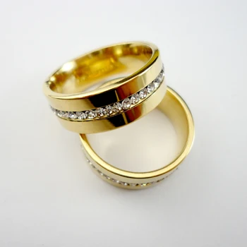 10vnt Moterims Klasikiniai Sužadėtuvių Vestuvinį Žiedą, Kristalų, Cirkonio Aukso Moteris, Nerūdijančio Plieno Žiedai, Moterų Papuošalai Naujas LR067