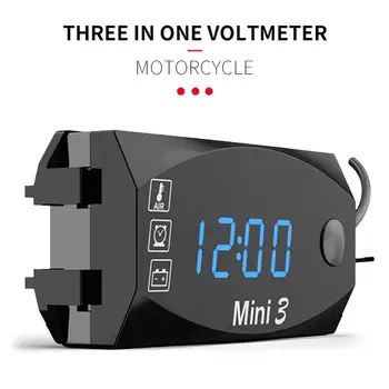 Motociklo Elektroninis Laikrodis Termometras Voltmeter Vandeniui atsparus Dulkėms LED laikrodis su Universalus, Didelis Ekranas, Skaitmeninis Ekranas