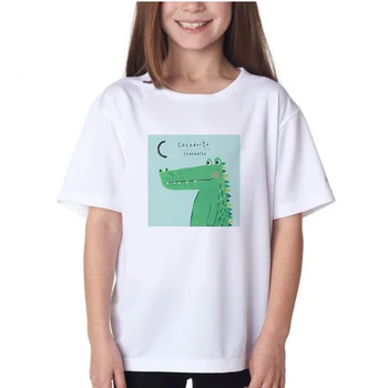 Korėjos Tendencija Vaiko marškinėliai Kawaii Stiliaus Krokodilas Spausdinti Vaikams Drabužių Aukštos Kokybės Viršūnes Y2k Mados Kūdikių Berniukų, Mergaičių marškinėliai