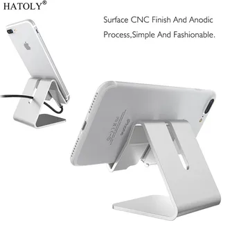 HATOLY Universalūs Aliumininiai Telefono Stovas Mount Laikiklis iPhone Samsung Tablet Stalas pagalbos Telefono Metalo Stovi Už 