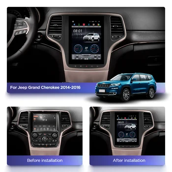 4G Lte 32G ROM Vertikalus ekranas, android 9.1 multimedia vaizdo radijo grotuvas jeep grand cherokee-2016 m. navigacijos stereo