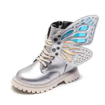 Vaikiški batai mergaitėms PU odos drugelis šiltas baby krapinėjimas Martin Batai botas meisjes laarzen sniego boot
