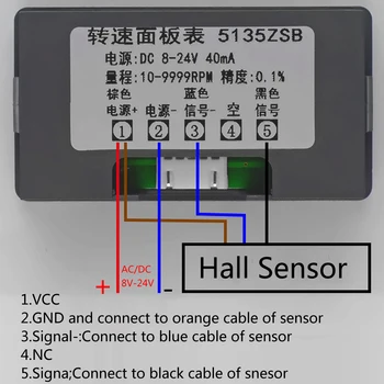 4Bit Skaitmeninis LED Tachometras, Variklio RPM Greičio Matuoklis+Salėje Jungiklis Jutiklis variklio spidometro matuoklis tachometras