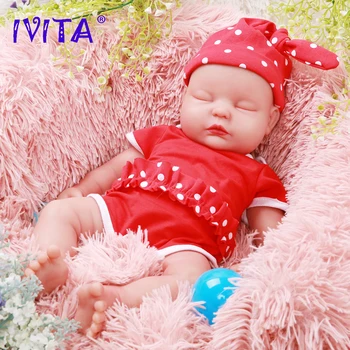 IVITA WG1510 47cm 3.67 kg Mergina užsimerkus Aukštos Kokybės Full Body Silikono Lėlės Reborn Gimė Gyvas Brinquedos Realus vaikų Žaislų