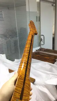 Elektrinė gitara kaklo 21 nervintis Bauda Liepsna klevo medienos elektrinės gitaros kaklo nebaigtų 25.5 colių Geltona