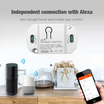 1pcs Tuya APP 10A Wifi Smart Switch Laikmatis Belaidžio Jungikliai Protingo Namo Automatizavimo Suderinama Su Alexa 