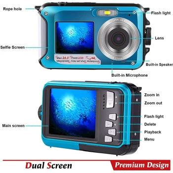 Veiksmo Kamera Ultra 1080PHD 60fps 24MP Vandeniui Fotoaparatas atsparus smūgiams Povandeninį Fotoaparatą 2,7 colio Įrašymo Kameros Sporto Fotoaparatas
