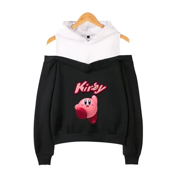 Seksualus Kirby 3D Hoodie Stebėjimo Peties 3D Hoodie Off-the-pečių Moterų Rudenį, Žiemą Populiarus Laisvalaikio Hoodie Gražių Spausdinti Kirby