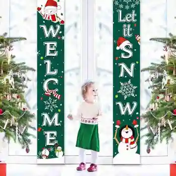 Kalėdų Dieną Apdaila Durų Užuolaidos Dvieilis Pasirašyti Šeimai Lauko Reklama Kalėdų Ornamentu Navidad Naujųjų Metų 2021 Kalėdų Deco