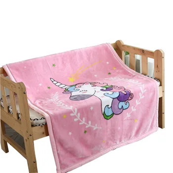 Šiaurės Flanelė mesti antklodę mielas vienaragis oro kondicionierius vaikams, koralų vilnos antklodė, lovos Vežimėlio Kelionės lova padengti b133