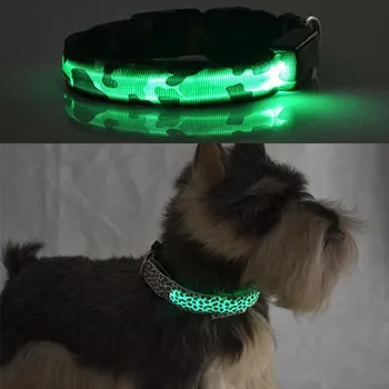 Naujos Anti-Lost šunelis Kamufliažas Led Šviesos Šunų Antkaklis Šunims Pet LED Antkaklis Šuniui Šviesos USB Įkrovimo Šunų Antkakliai