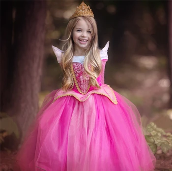 Tamsiai Rožinis Drugelis Grožio Kostiumas Mergaitėms Princesė Šalis Suknelė Išgalvotas Mergaitės Vaikams, Vaikų Drabužiai